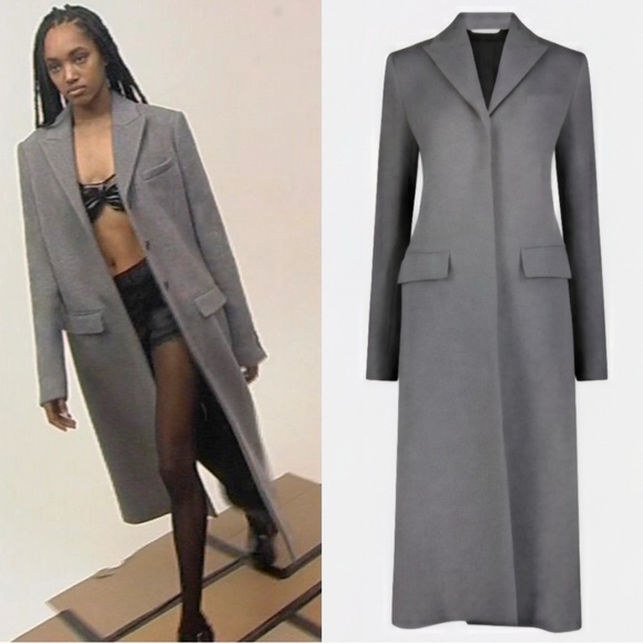 Marina Moscone Jackets & Blazers - Marina Moscone Wool Melange Long Car Coat Size 10 NWT Gray